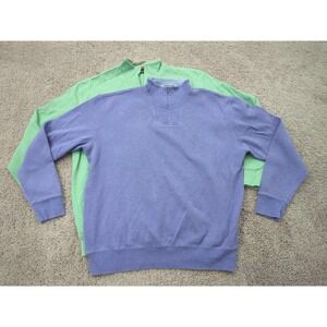 Lot of 2 Kirkland Pullover Sweater Mens XXL Long Sleeve 1/4 Zip Classic Casual